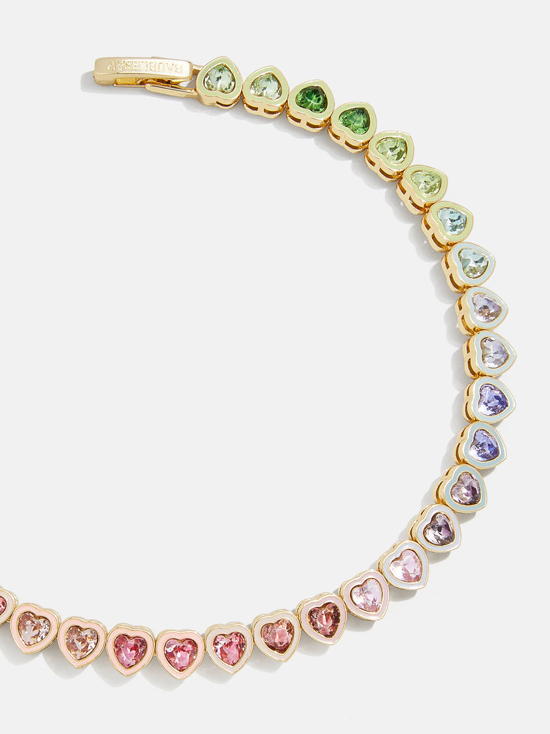 BaubleBar Kali Tennis Bracelet - Multi - 
    Rainbow heart bracelet
  
