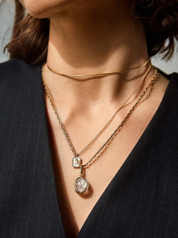 Semi Precious Orb Necklace - White