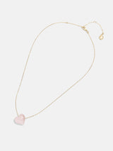 BaubleBar Juno Rose Quartz Necklace - Rose Quartz Stone - 
    Rose quartz heart pendant necklace
  
