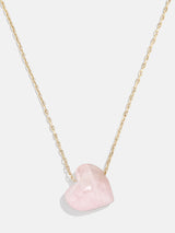 BaubleBar Juno Rose Quartz Necklace - Rose Quartz Stone - 
    Rose quartz heart pendant necklace
  
