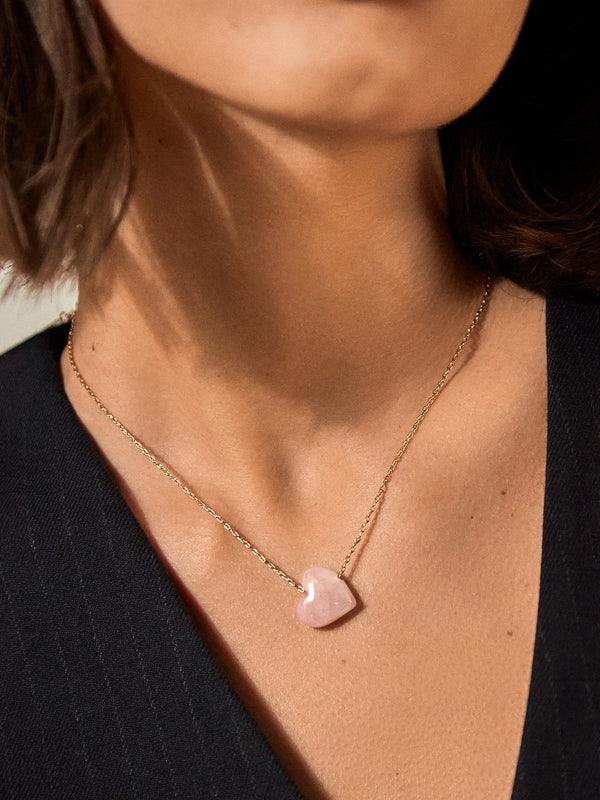 Juno Rose Quartz Necklace - Rose Quartz Stone