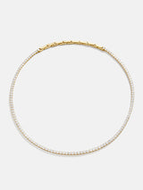 BaubleBar Bennett 18K Gold Adjustable Tennis Necklace - 18K Gold Plated Sterling Silver, Cubic Zirconia stones