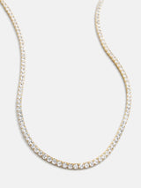 BaubleBar Bennett 18K Gold Adjustable Tennis Necklace - 18K Gold Plated Sterling Silver, Cubic Zirconia stones