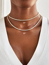 BaubleBar Julia 18K Gold Adjustable Tennis Necklace - Gold/Pavé - 
    18K Gold Plated Sterling Silver, Cubic Zirconia stones
  

