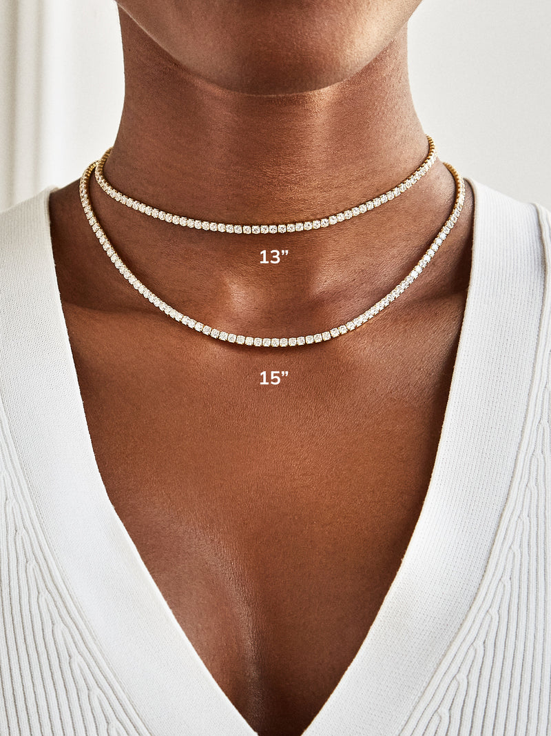 BaubleBar Julia 18K Gold Adjustable Tennis Necklace - Gold/Pavé - 
    18K Gold Plated Sterling Silver, Cubic Zirconia stones
  
