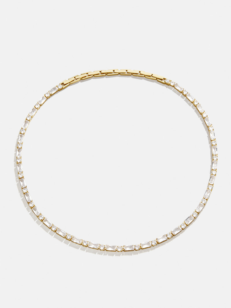 BaubleBar Kerri 18K Gold Adjustable Tennis Necklace - Clear/Gold - 18K Gold Plated Sterling Silver, Cubic Zirconia stones