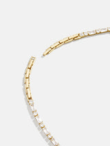 BaubleBar Kerri 18K Gold Adjustable Tennis Necklace - Clear/Gold - 18K Gold Plated Sterling Silver, Cubic Zirconia stones
