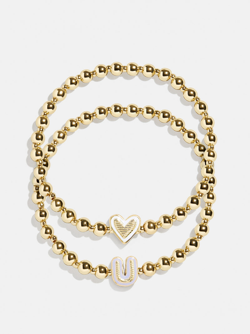 BaubleBar U - 
    Two kids' gold beaded stretch bracelets
  
