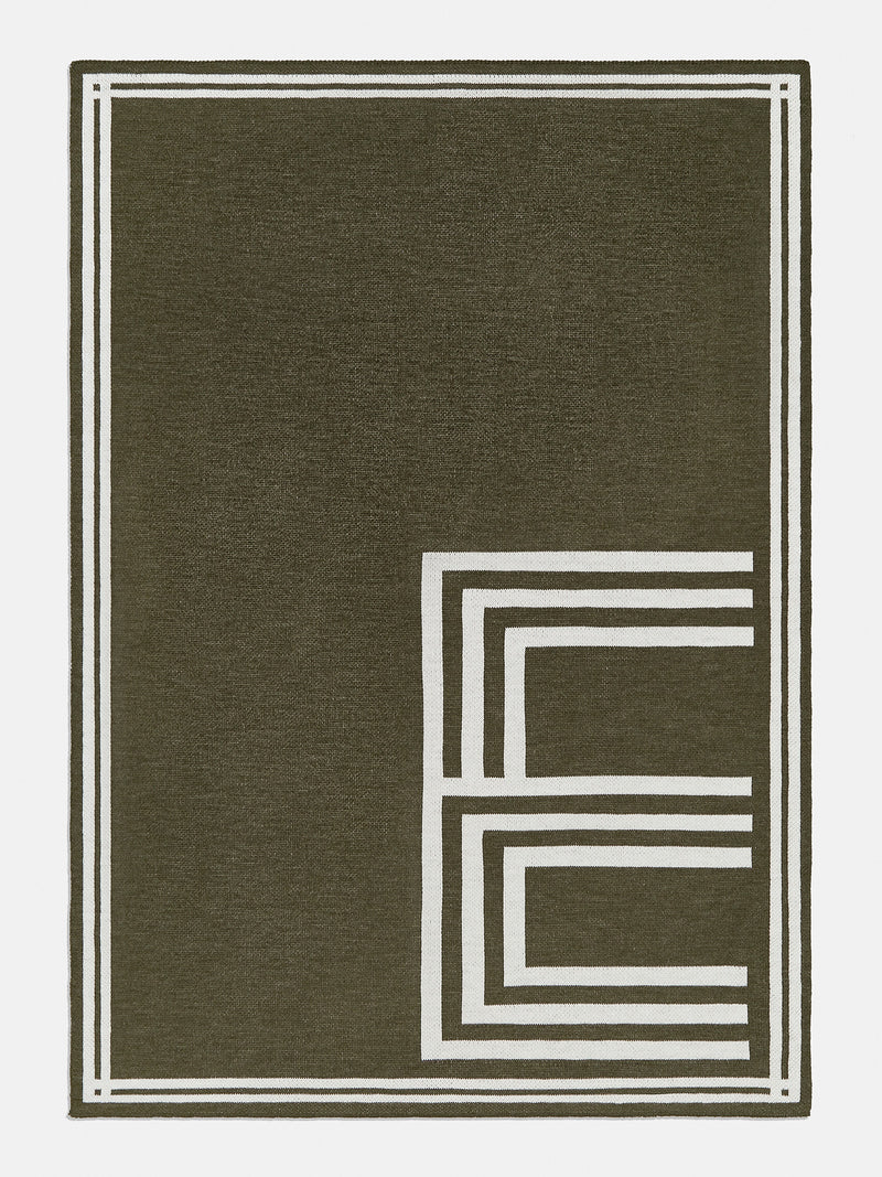 BaubleBar Letter Together Custom Blanket - Natural / Olive - Get Gifting: Enjoy 20% Off​