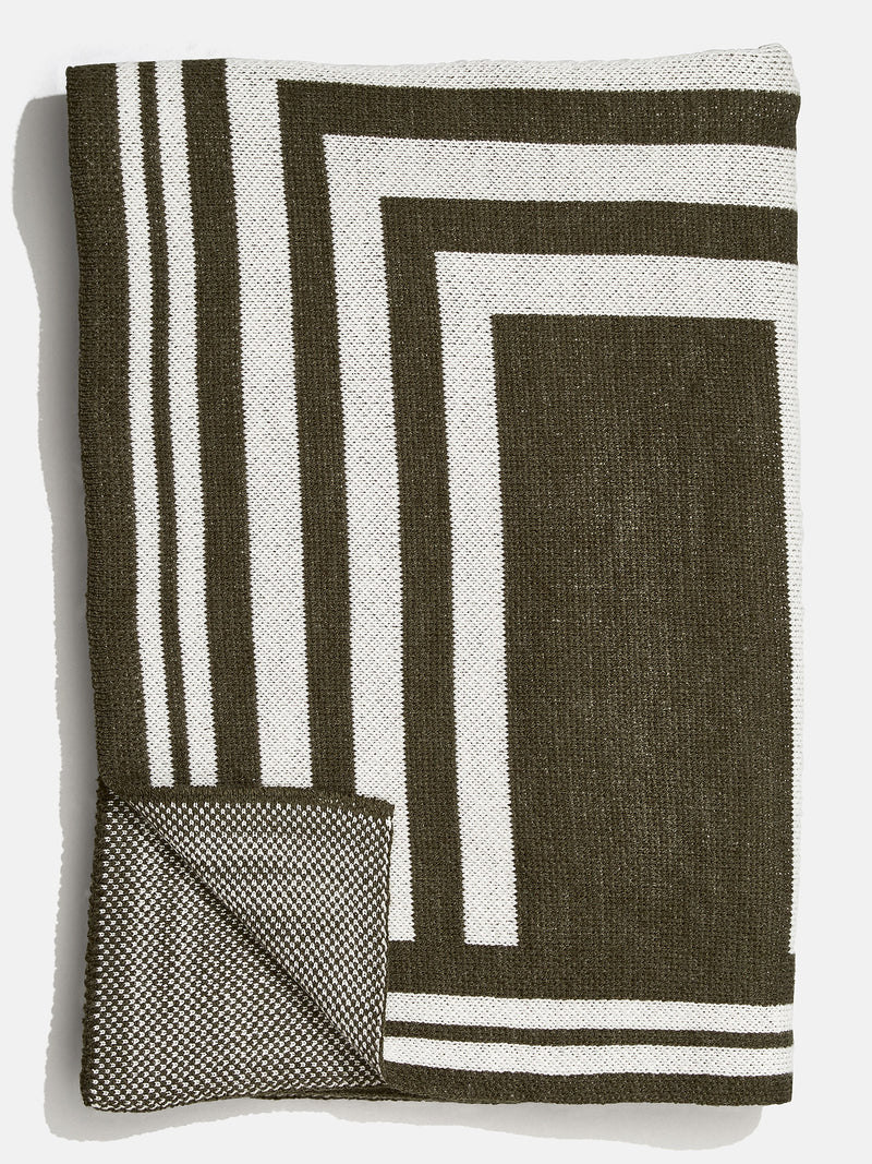 BaubleBar Letter Together Custom Blanket - Natural / Olive - Get Gifting: Enjoy 20% Off​