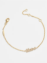 BaubleBar 18K Gold Pavé Custom Nameplate Bracelet - 18K Gold Plated Sterling Silver, Cubic Zirconia stones
