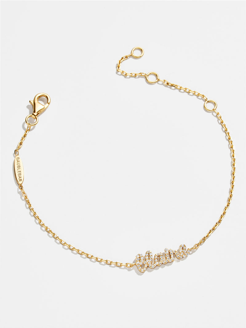 BaubleBar 18K Gold Pavé Custom Nameplate Bracelet - 18K Gold Plated Sterling Silver, Cubic Zirconia stones