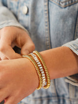 BaubleBar Natalia Bracelet Set - Gold - 
    Two gold beaded stretch bracelets
  
