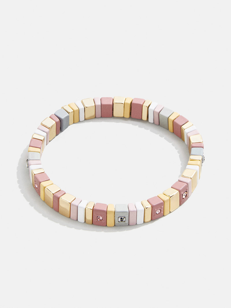 BaubleBar Pink - Enamel beaded stretch bracelet