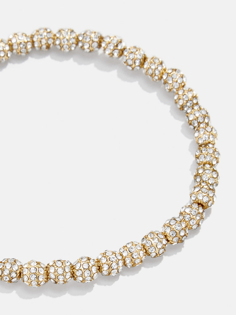 BaubleBar Mary Bracelet - Gold/Pavé - Gold and crystal stretch bracelet - Also offered in small wrist sizes