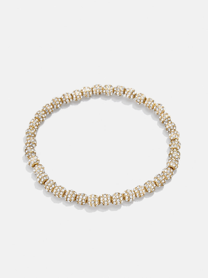 BaubleBar Mary Bracelet - Gold/Pavé - Gold and crystal stretch bracelet - Also offered in small wrist sizes