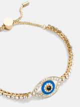 BaubleBar Aini Tennis Bracelet - Evil eye pull-tie bracelet