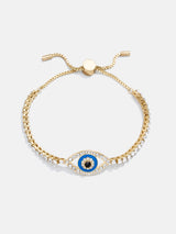 BaubleBar Aini Tennis Bracelet - Evil eye pull-tie bracelet