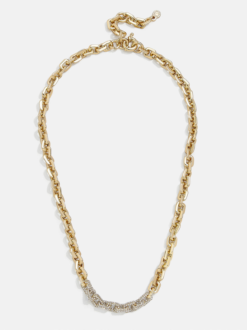 BaubleBar Heidi Necklace - Gold/Pavé - 
    Gold and crystal paperclip chain necklace
  
