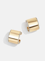 BaubleBar Ellie Earrings - Chunky gold and crystal hoop earrings