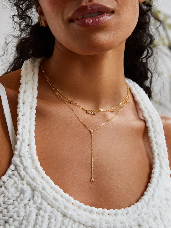 Dulce 18K Gold Necklace - Clear/Gold