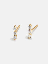 BaubleBar Tessa 18K Gold Earrings - Clear/Gold - 
    18K Gold Plated Sterling Silver, Cubic Zirconia stones
  

