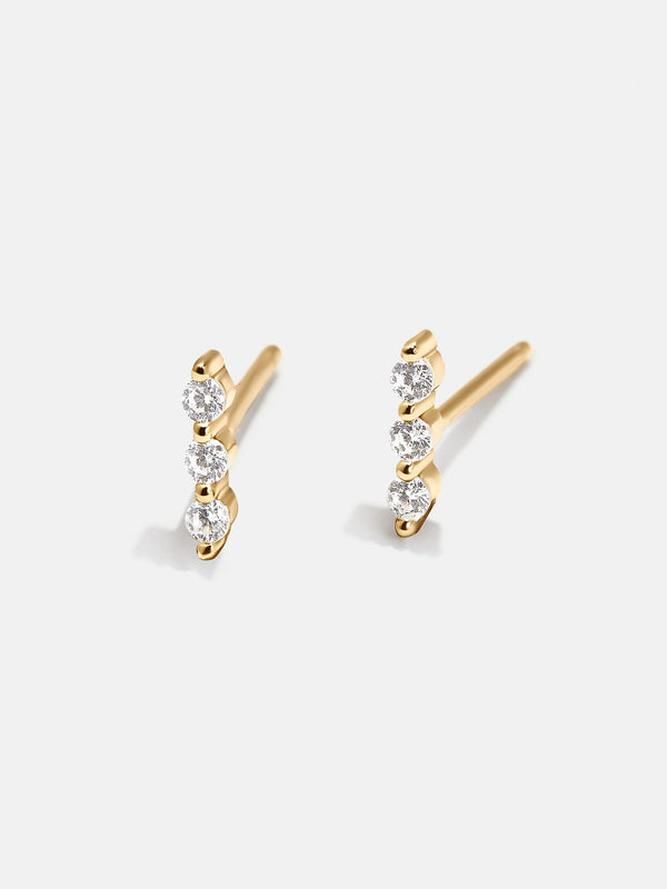 Tessa 18K Gold Earrings - Clear/Gold