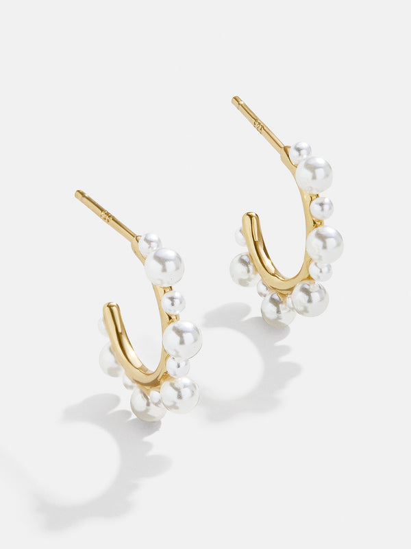 Serena 18K Gold Earrings - White