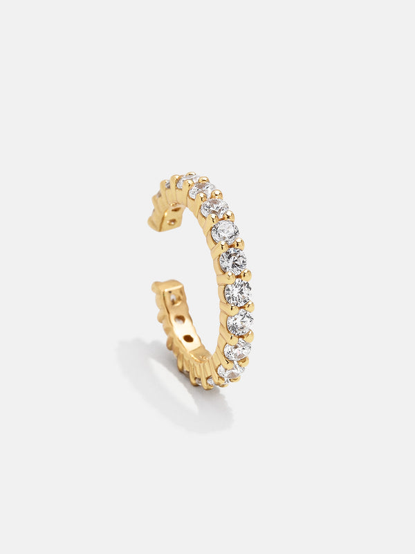 Leidy 18K Gold Ear Cuff - Clear