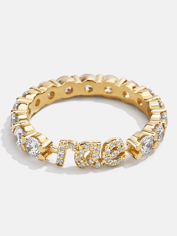 14K Gold Custom Script Ring