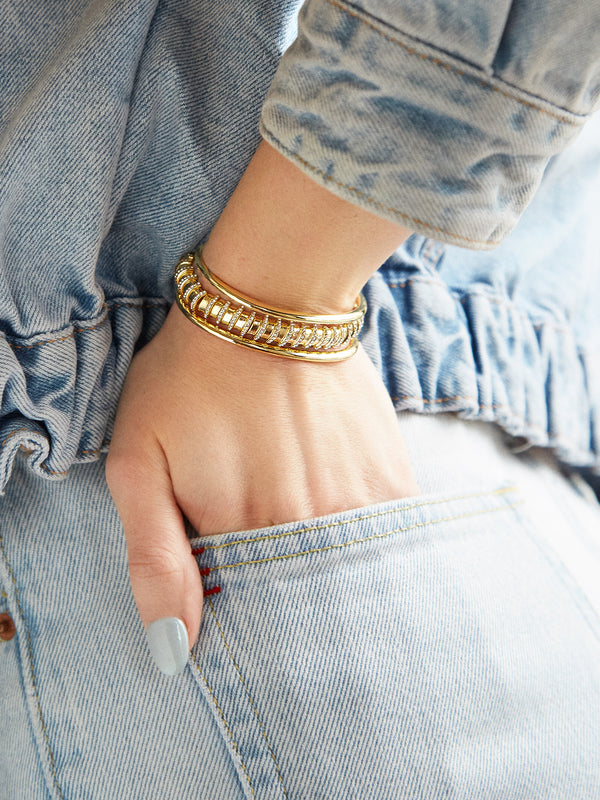 Meredith Cuff Bracelet Set - Gold