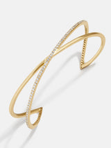 BaubleBar Shayla 18K Gold Cuff Bracelet - 18K Gold Plated Sterling Silver, Cubic Zirconia stones