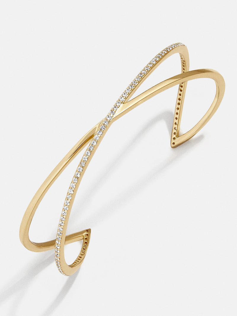 BaubleBar Shayla 18K Gold Cuff Bracelet - 18K Gold Plated Sterling Silver, Cubic Zirconia stones