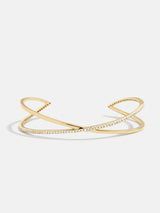 BaubleBar Shayla 18K Gold Cuff Bracelet - 18K Gold Plated Sterling Silver, Cubic Zirconia stones