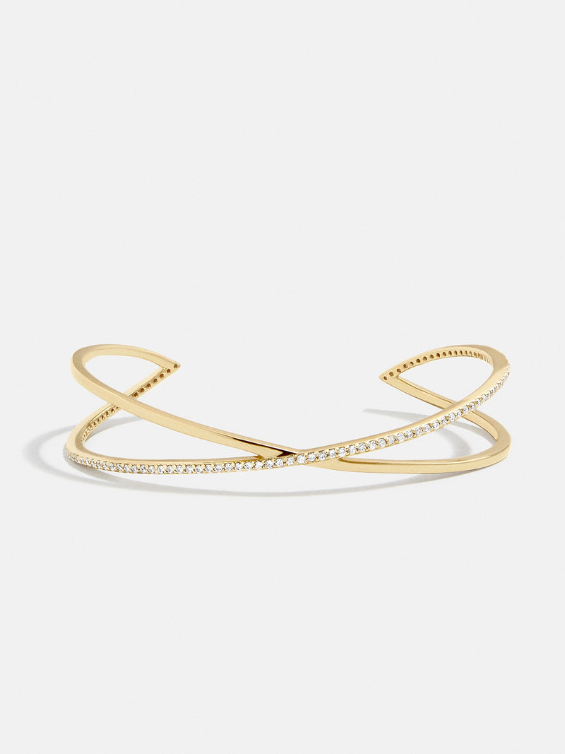 BaubleBar Shayla 18K Gold Cuff Bracelet - 18K Gold Plated Sterling Silver, Cubic Zirconia stones