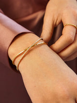 BaubleBar Shayla 18K Gold Cuff Bracelet - 18K Gold Plated Sterling Silver, Cubic Zirconia stones