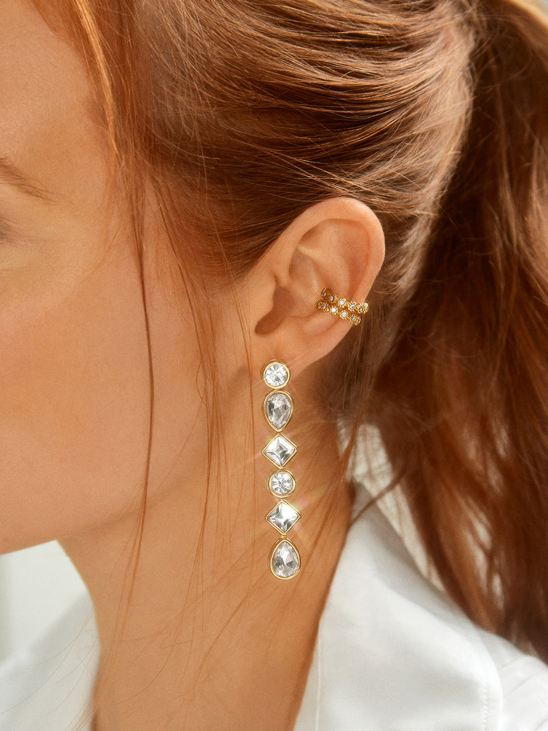 BaubleBar Clear - Mixed stone drop earrings