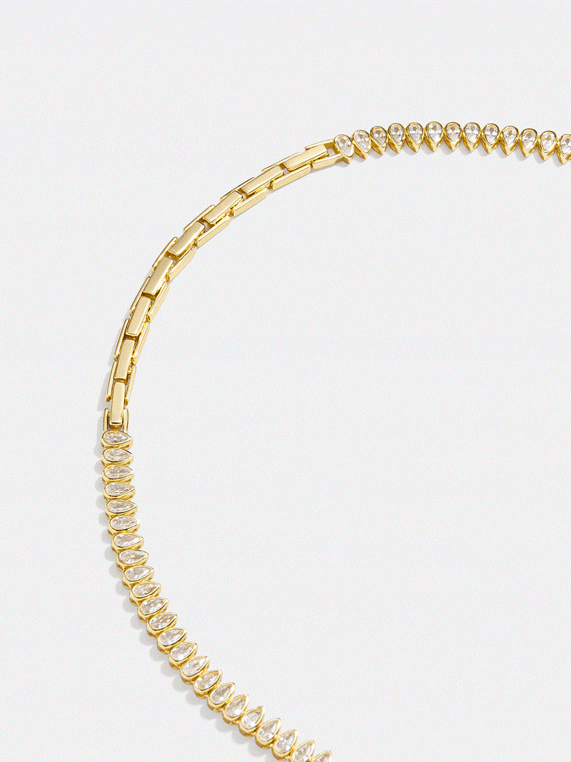 BaubleBar Julia 18K Gold Adjustable Tennis Necklace - Gold/Pavé - 
    18K Gold Plated Sterling Silver, Cubic Zirconia stones
  
