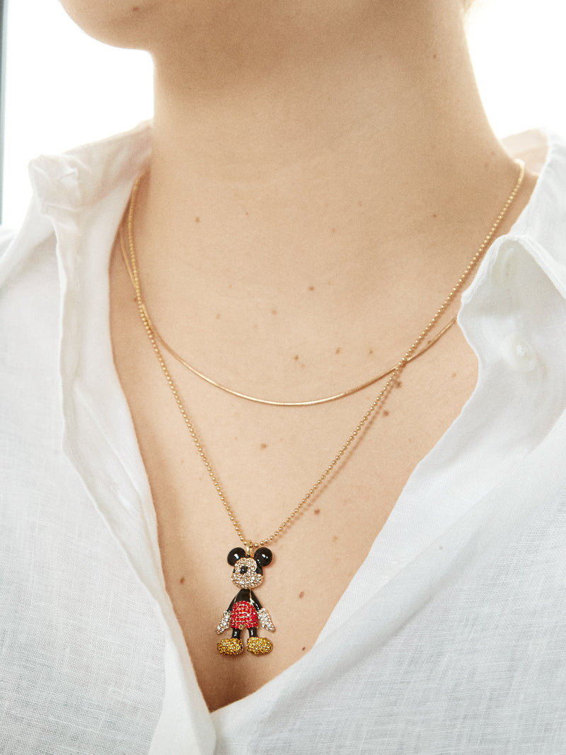 BaubleBar Mickey Mouse Disney 3D Necklace - Red/Black - Disney pendant necklace