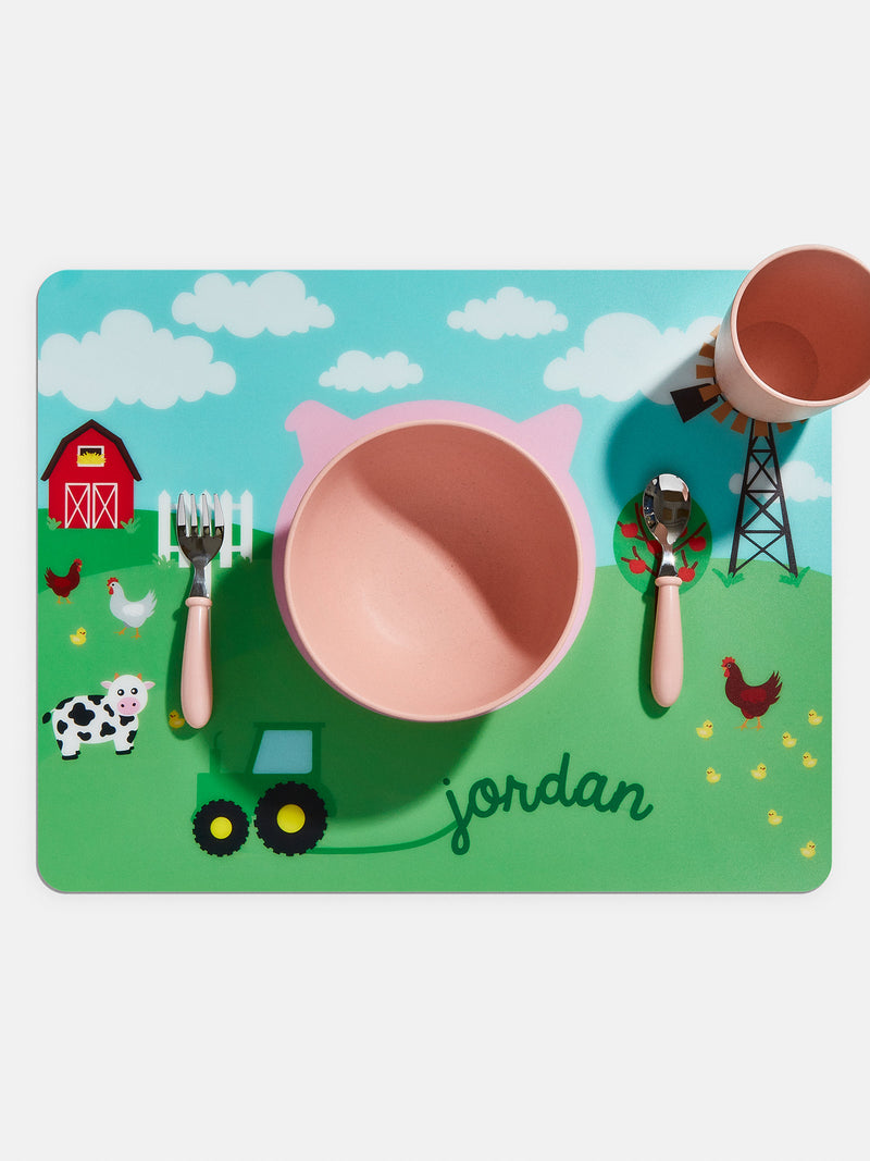BaubleBar On the Farm Kids' Custom Placemat - Customizable children's placemat