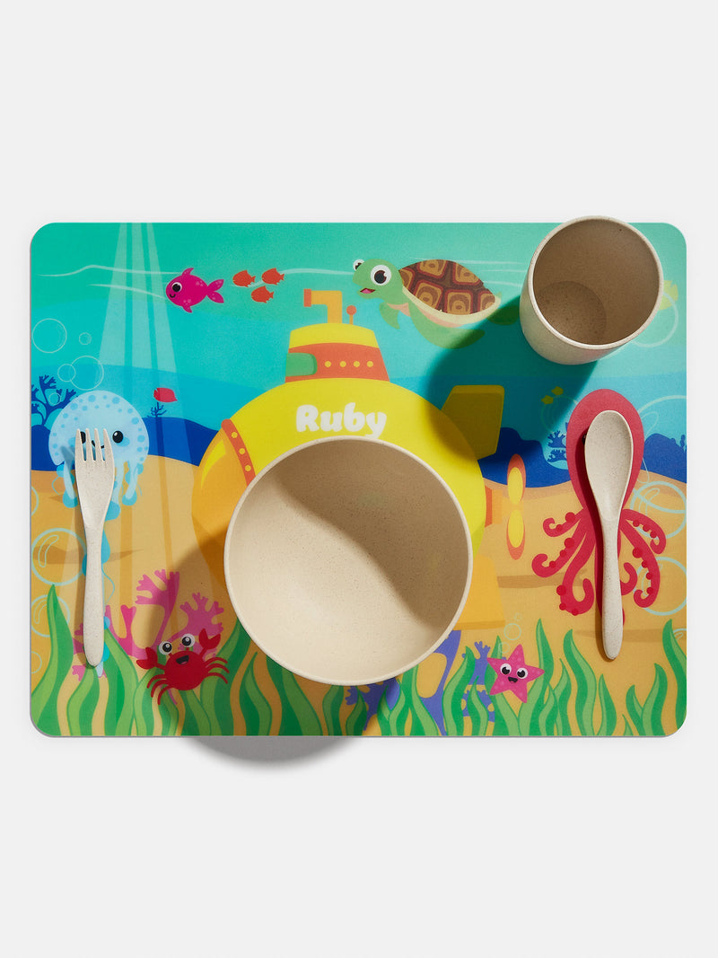 BaubleBar Deep Sea Diving Kids' Custom Placemat - Yellow - Get Gifting: Enjoy 20% Off​