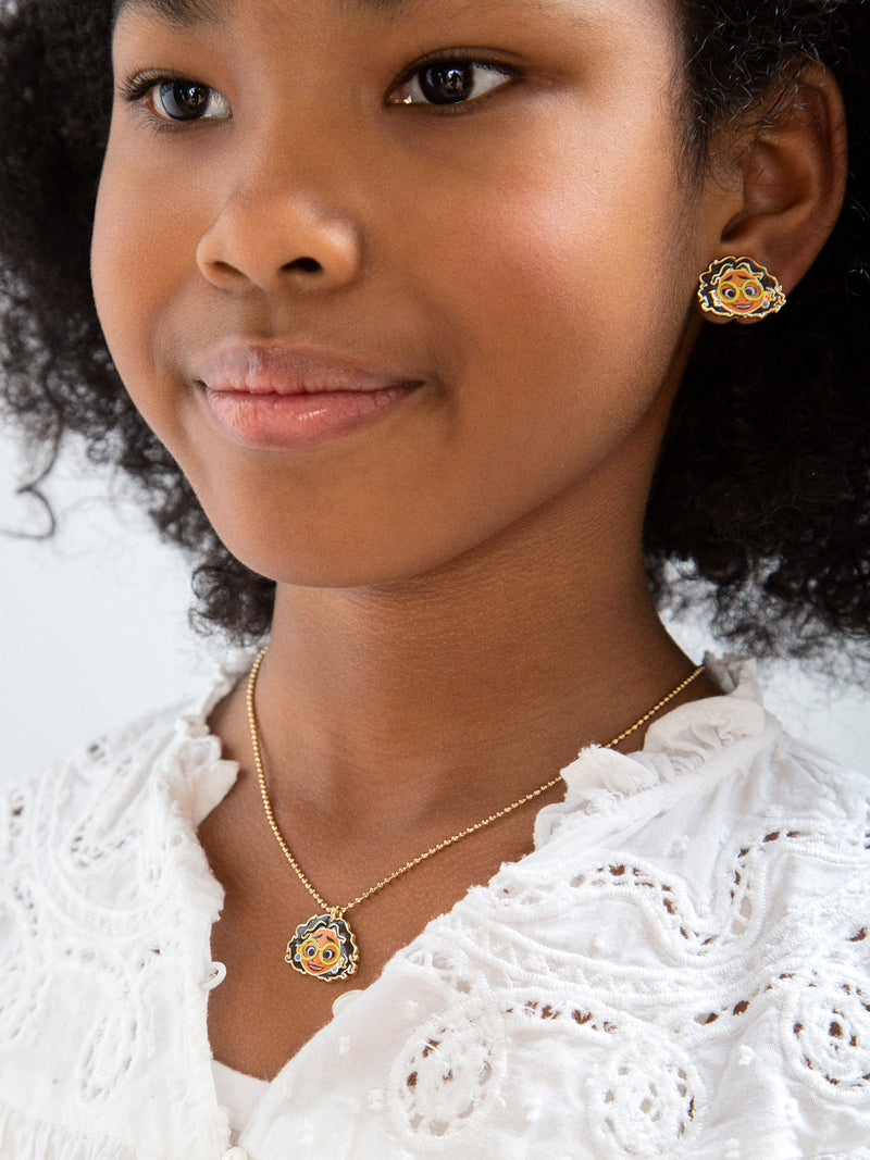 BaubleBar Encanto Disney Kids' Jewelry Set - Mirabel - Disney clip-on earrings and necklace