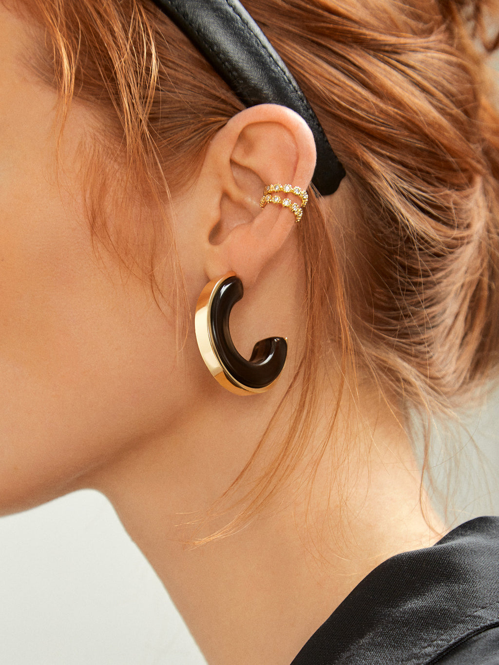Viola Earrings Gold and resin hoop earrings BaubleBar