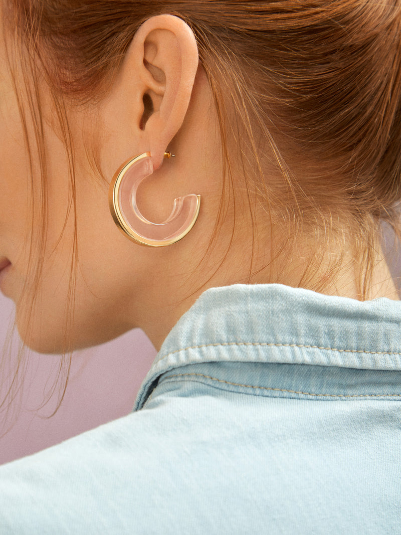 BaubleBar Viola Earrings - 
    Gold and resin hoop earrings
  
