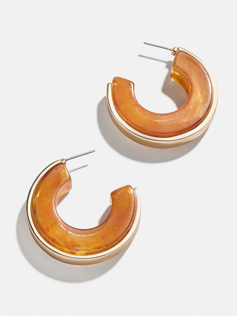 Viola Earrings Gold and resin hoop earrings BaubleBar