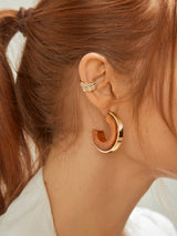 BaubleBar Tortoise - 
    Gold and resin hoop earrings
  
