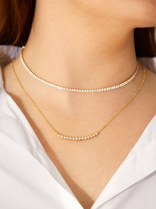 Sophie 18K Gold Necklace - Clear/Gold
