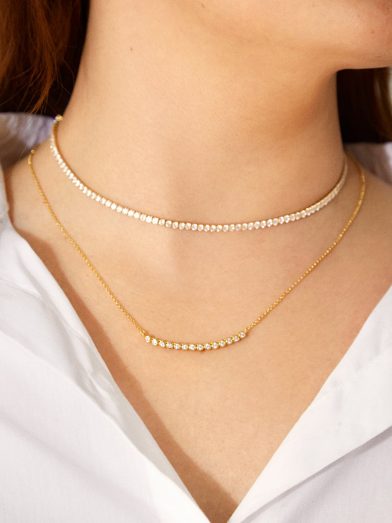 BaubleBar Sophie 18K Gold Necklace - 18K Gold Plated Sterling Silver, Cubic Zirconia stones