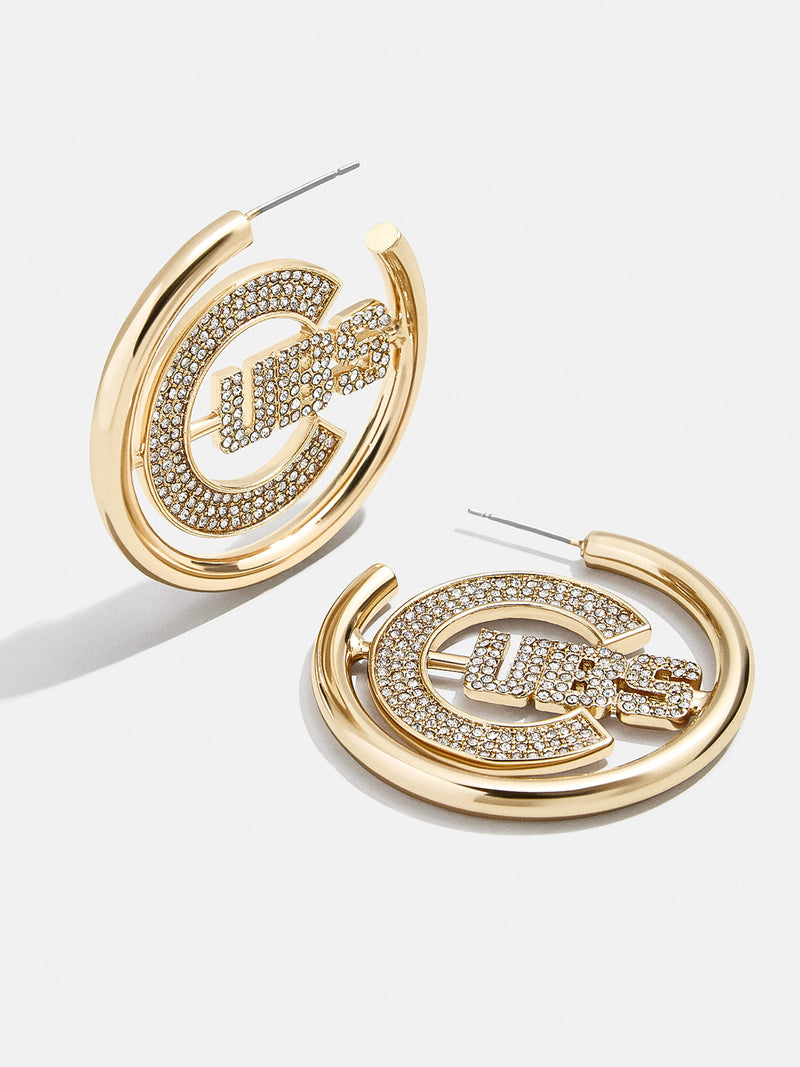 BaubleBar MLB Gold Logo Hoops - Chicago Cubs - Get Gifting: Enjoy 20% Off​