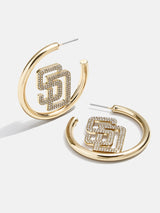 BaubleBar MLB Gold Logo Hoops - San Diego Padres - 
    MLB hoop earrings
  
